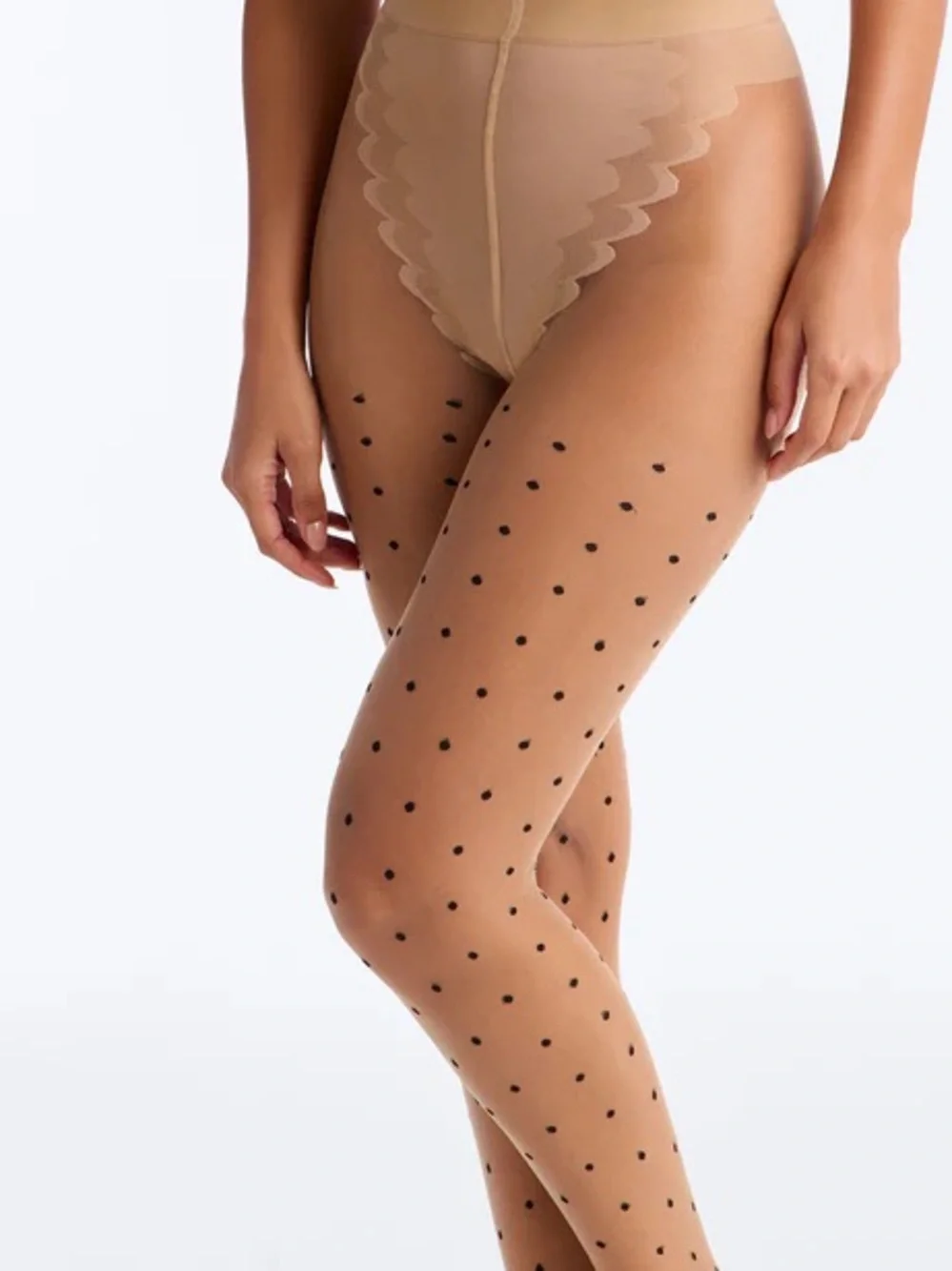 Sheer Nude Polka Dot Tights NEW 🏷️